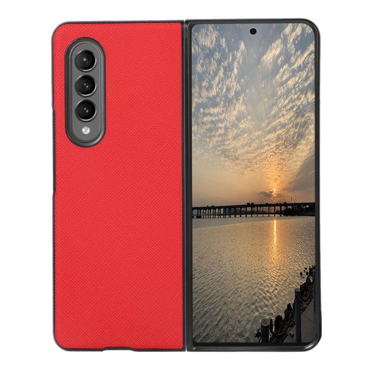 For Samsung Galaxy Z Fold4 Cross Texture PU Leather Phone Case
