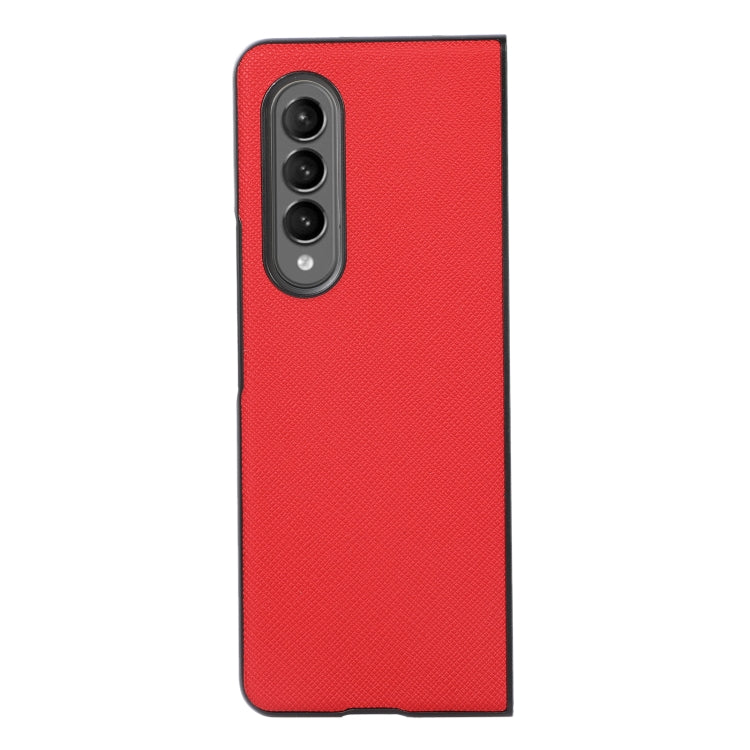 For Samsung Galaxy Z Fold4 Cross Texture PU Leather Phone Case