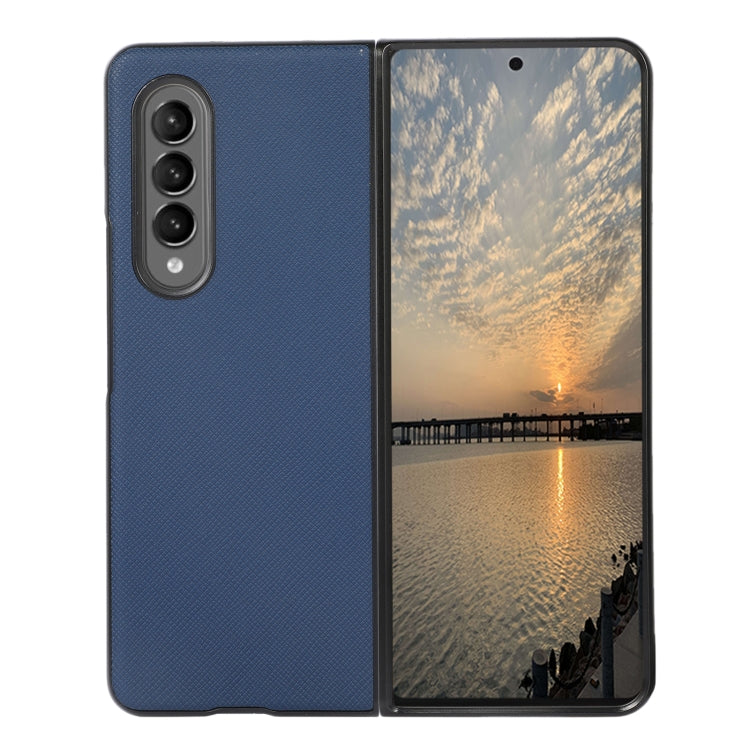 For Samsung Galaxy Z Fold4 Cross Texture PU Leather Phone Case