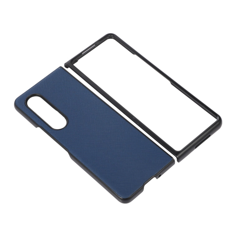 For Samsung Galaxy Z Fold4 Cross Texture PU Leather Phone Case