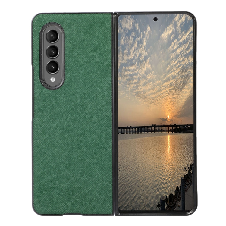 For Samsung Galaxy Z Fold4 Cross Texture PU Leather Phone Case