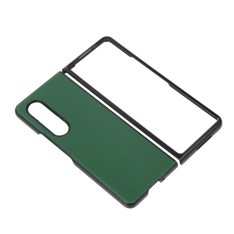 For Samsung Galaxy Z Fold4 Cross Texture PU Leather Phone Case