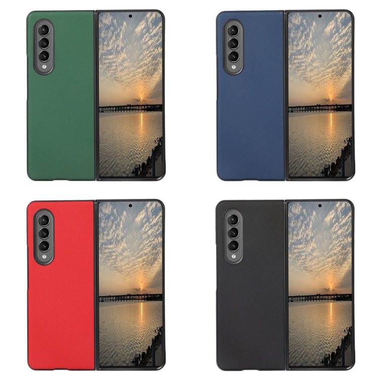 For Samsung Galaxy Z Fold4 Cross Texture PU Leather Phone Case