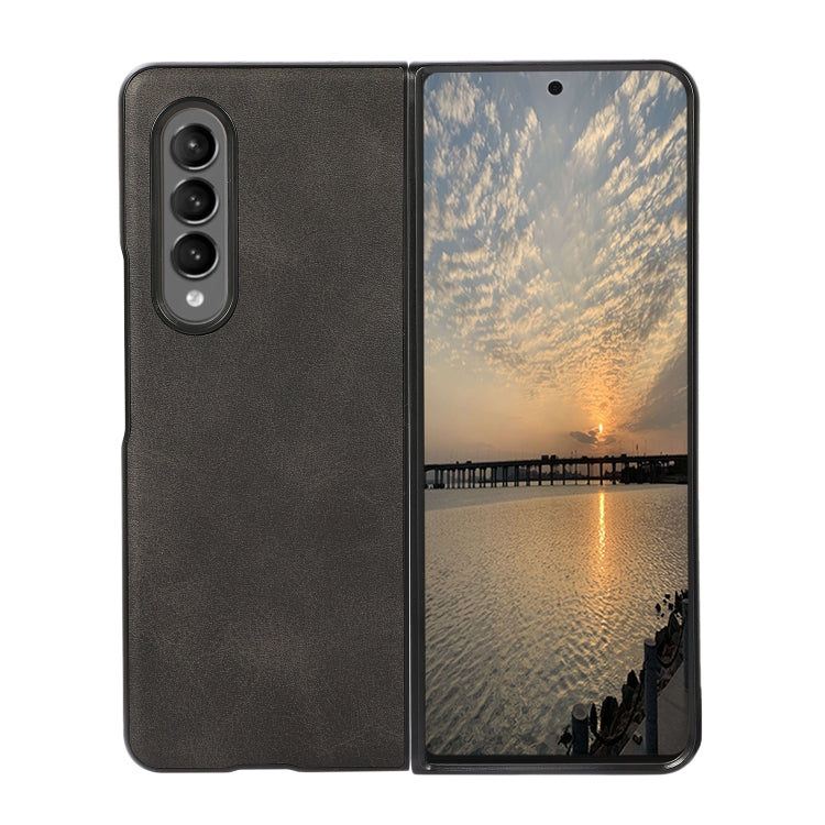 For Samsung Galaxy Z Fold4 Two-color Calf Texture Shockproof Phone Case