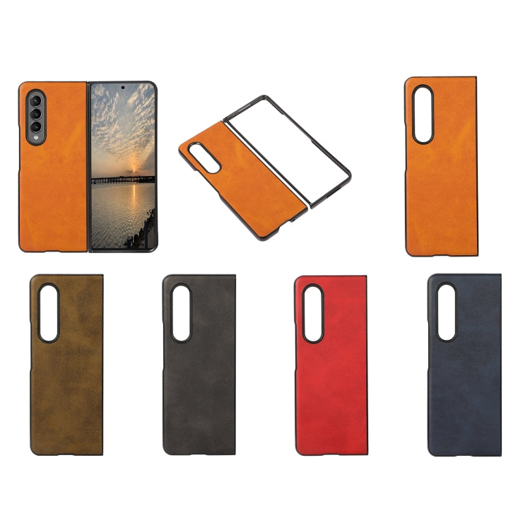 For Samsung Galaxy Z Fold4 Two-color Calf Texture Shockproof Phone Case