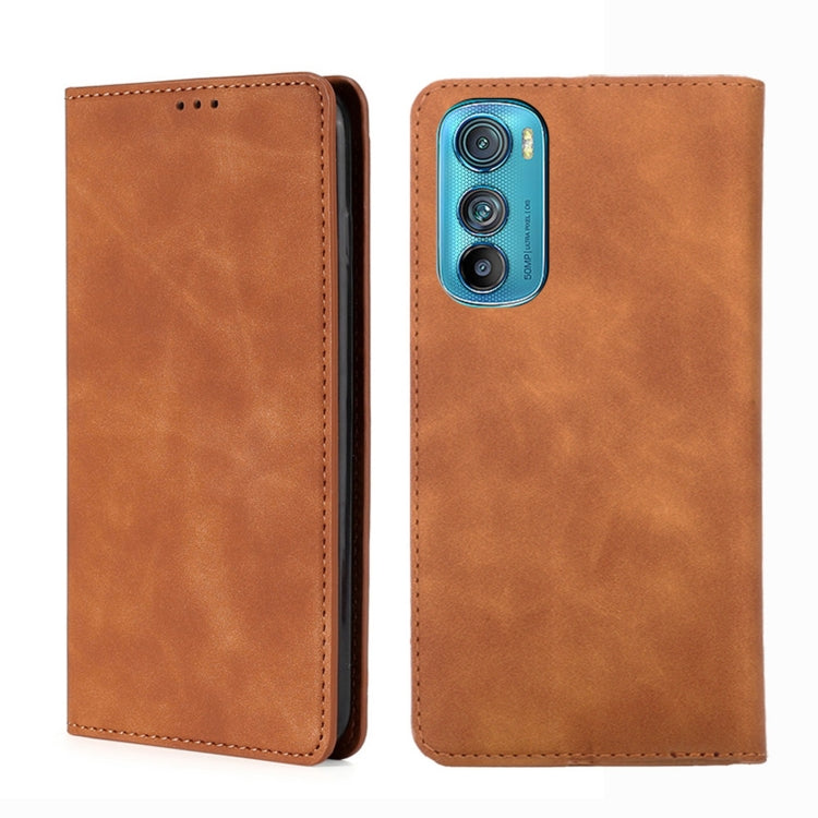For Motorola Moto Edge 30 Skin Feel Magnetic Horizontal Flip Leather Phone Case
