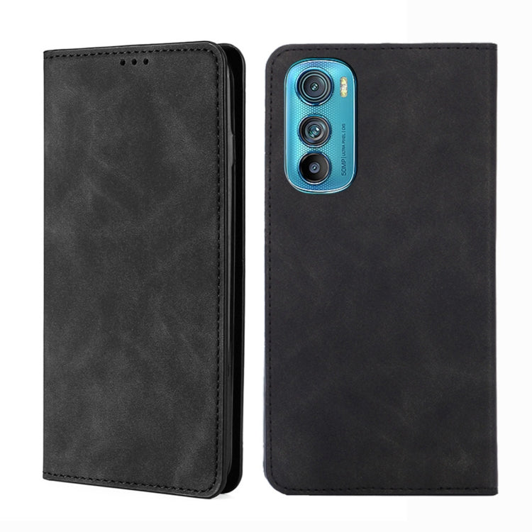 For Motorola Moto Edge 30 Skin Feel Magnetic Horizontal Flip Leather Phone Case