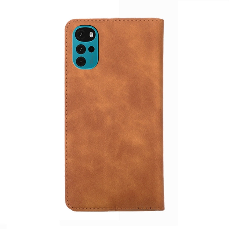 For Motorola Moto G22 Skin Feel Magnetic Horizontal Flip Leather Phone Case
