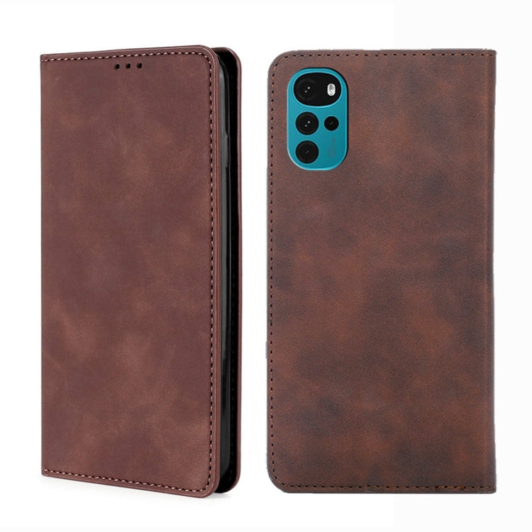 For Motorola Moto G22 Skin Feel Magnetic Horizontal Flip Leather Phone Case