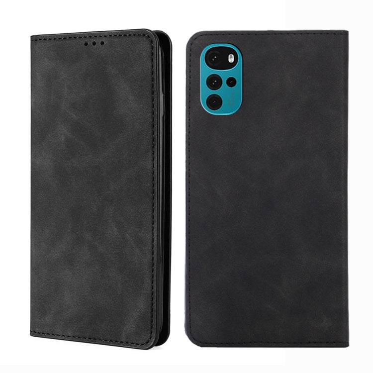 For Motorola Moto G22 Skin Feel Magnetic Horizontal Flip Leather Phone Case