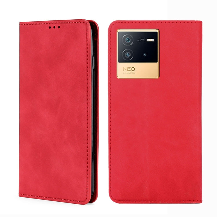 For vivo iQOO Neo6 5G Skin Feel Magnetic Horizontal Flip Leather Phone Case