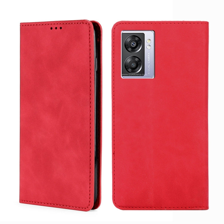 For OPPO A57 5G 2022/Realme Q5i Skin Feel Magnetic Horizontal Flip Leather Phone Case