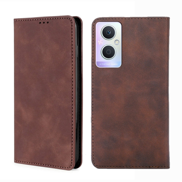 For OPPO A96 5G Skin Feel Magnetic Horizontal Flip Leather Phone Case