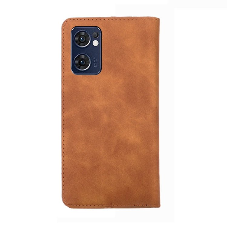 For OPPO Find X5 Lite Skin Feel Magnetic Horizontal Flip Leather Phone Case