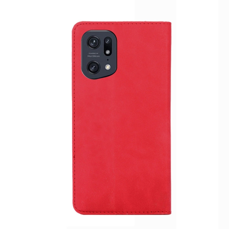 For OPPO Find X5 Pro Skin Feel Magnetic Horizontal Flip Leather Phone Case