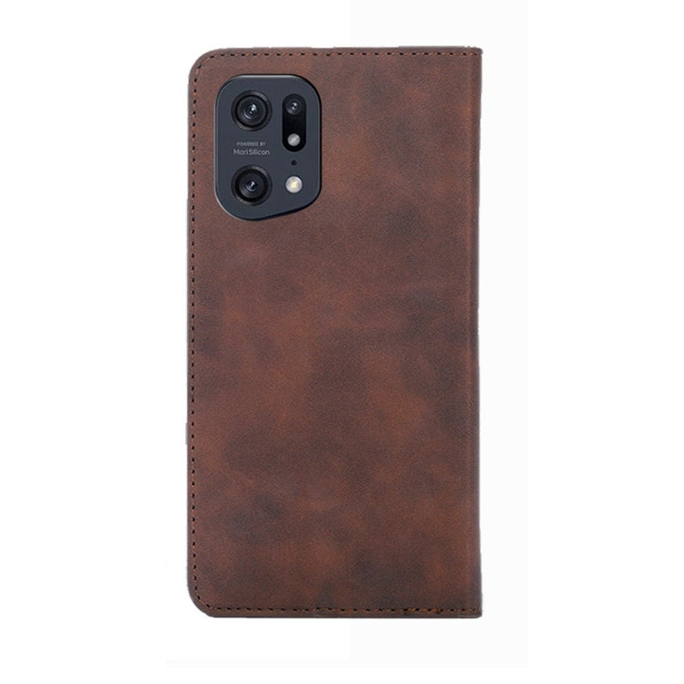 For OPPO Find X5 Pro Skin Feel Magnetic Horizontal Flip Leather Phone Case