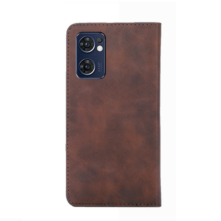 For OPPO Reno7 5G Global Skin Feel Magnetic Horizontal Flip Leather Phone Case