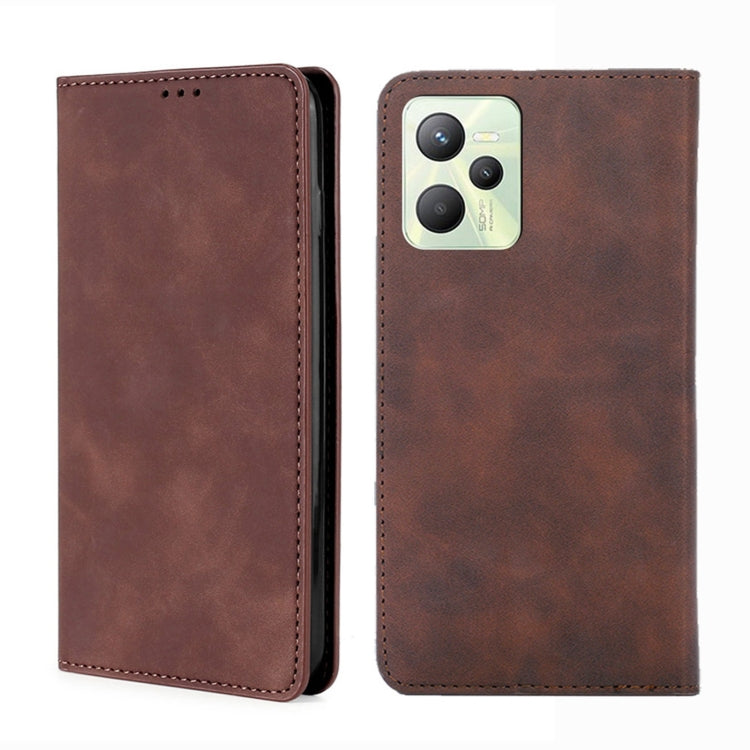 For OPPO Realme C35 Skin Feel Magnetic Horizontal Flip Leather Phone Case