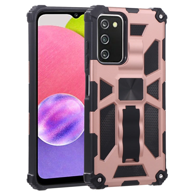 For Samsung Galaxy A03s 166mm Shockproof TPU + PC Magnetic Phone Case with Holder