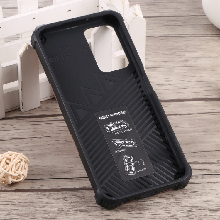 For Samsung Galaxy A03s 166mm Shockproof TPU + PC Magnetic Phone Case with Holder
