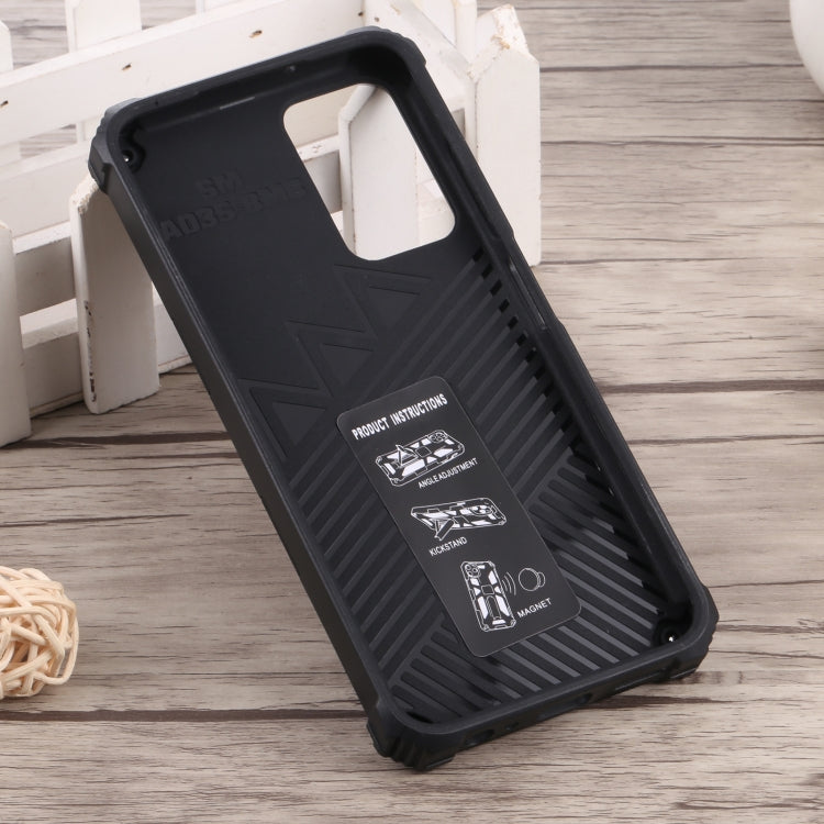 For Samsung Galaxy A03s 166mm Shockproof TPU + PC Magnetic Phone Case with Holder