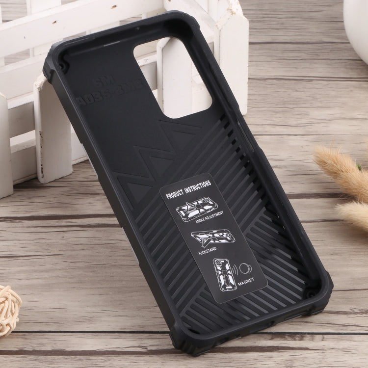 For Samsung Galaxy A03s 166mm Shockproof TPU + PC Magnetic Phone Case with Holder