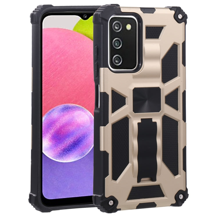 For Samsung Galaxy A03s 166mm Shockproof TPU + PC Magnetic Phone Case with Holder