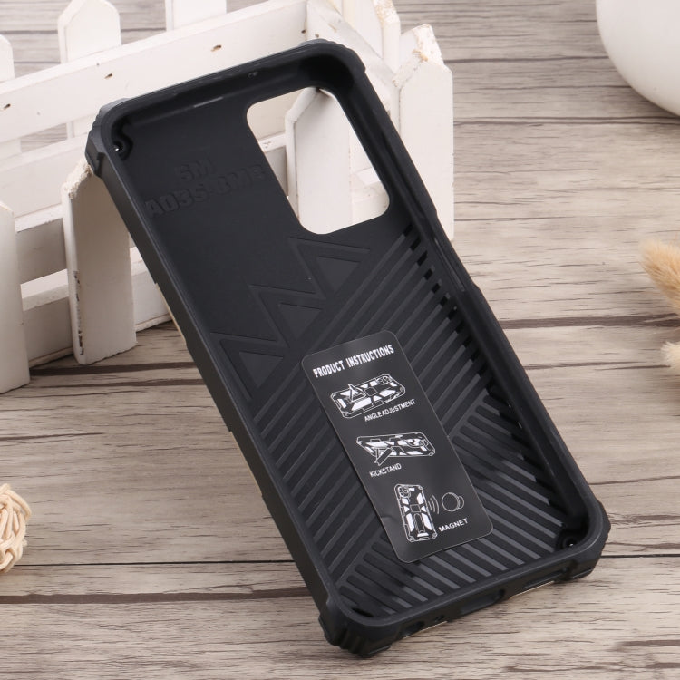 For Samsung Galaxy A03s 166mm Shockproof TPU + PC Magnetic Phone Case with Holder