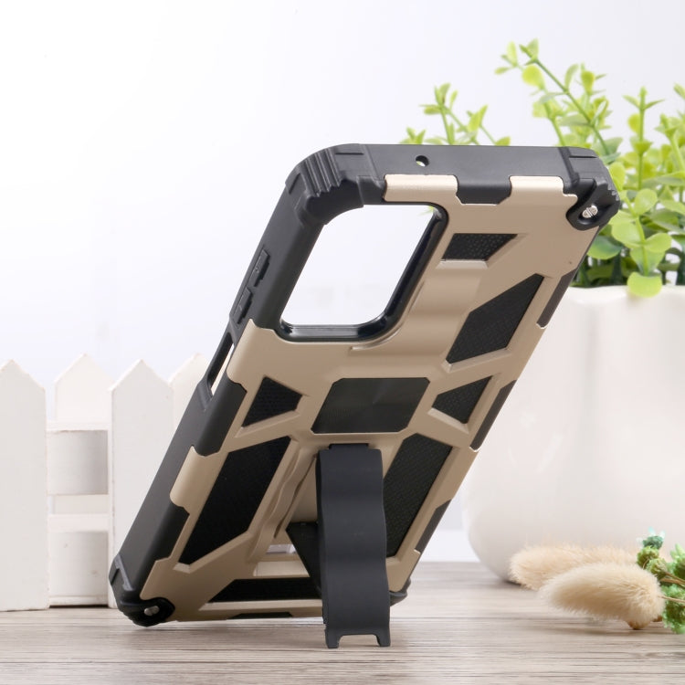 For Samsung Galaxy A03s 166mm Shockproof TPU + PC Magnetic Phone Case with Holder