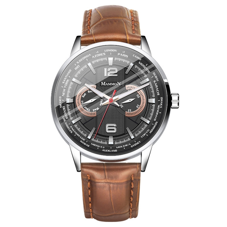 YAZOLE M039 Waterproof Leather Strap Quartz Movement Men Sports Watch