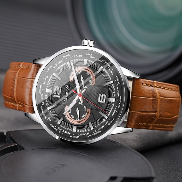 YAZOLE M039 Waterproof Leather Strap Quartz Movement Men Sports Watch