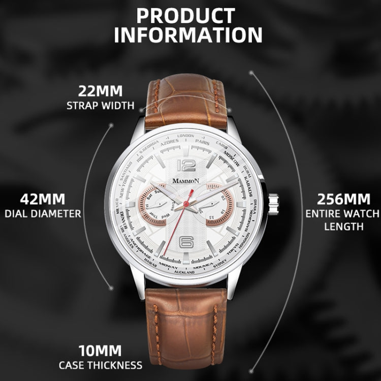 YAZOLE M039 Waterproof Leather Strap Quartz Movement Men Sports Watch