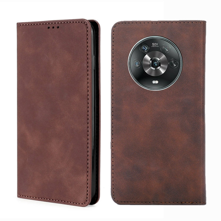For Honor Magic4 Skin Feel Magnetic Horizontal Flip Leather Phone Case