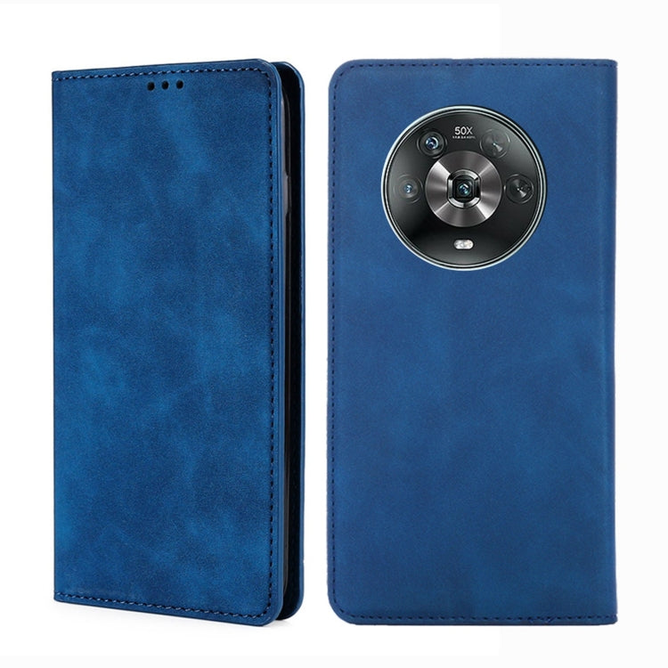 For Honor Magic4 Skin Feel Magnetic Horizontal Flip Leather Phone Case