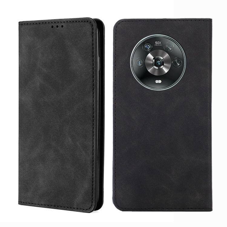 For Honor Magic4 Skin Feel Magnetic Horizontal Flip Leather Phone Case