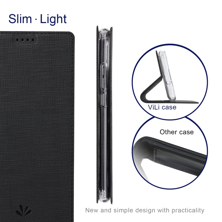 For Sharp Aquos R7 ViLi DMX Series Shockproof TPU + PU Leather Magnetic Attraction Horizontal Flip Case