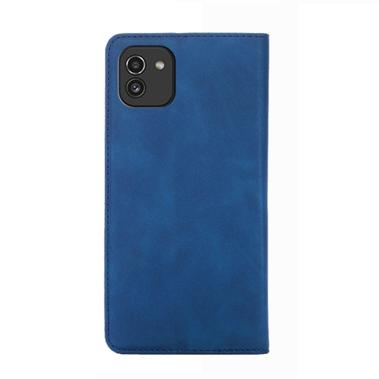For Samsung Galaxy A03 EU Edition 166mm Skin Feel Magnetic Horizontal Flip Leather Phone Case