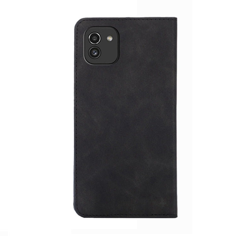 For Samsung Galaxy A03 EU Edition 166mm Skin Feel Magnetic Horizontal Flip Leather Phone Case