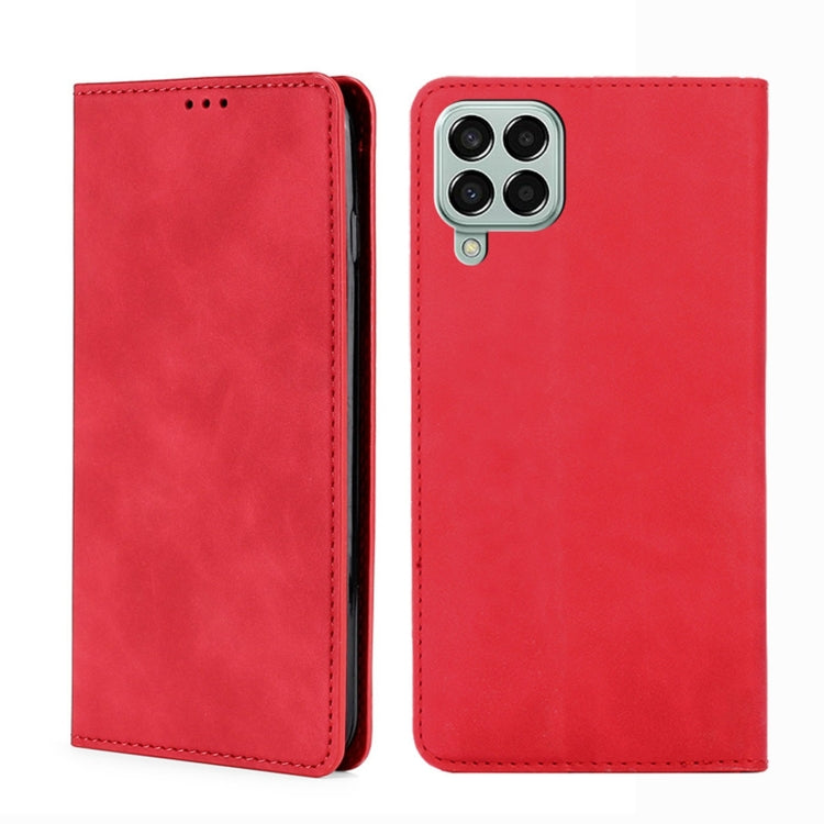 For Samsung Galaxy M33 5G Skin Feel Magnetic Horizontal Flip Leather Phone Case
