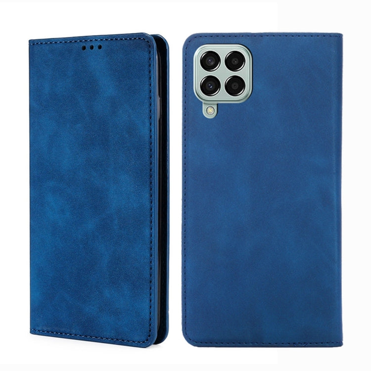 For Samsung Galaxy M33 5G Skin Feel Magnetic Horizontal Flip Leather Phone Case
