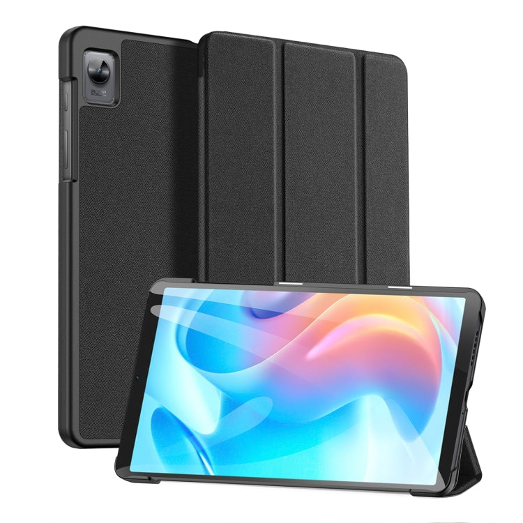 For Realme Pad Mini DUX DUCIS Domo Series Horizontal Flip Magnetic PU Smart Tablet Case(Black)