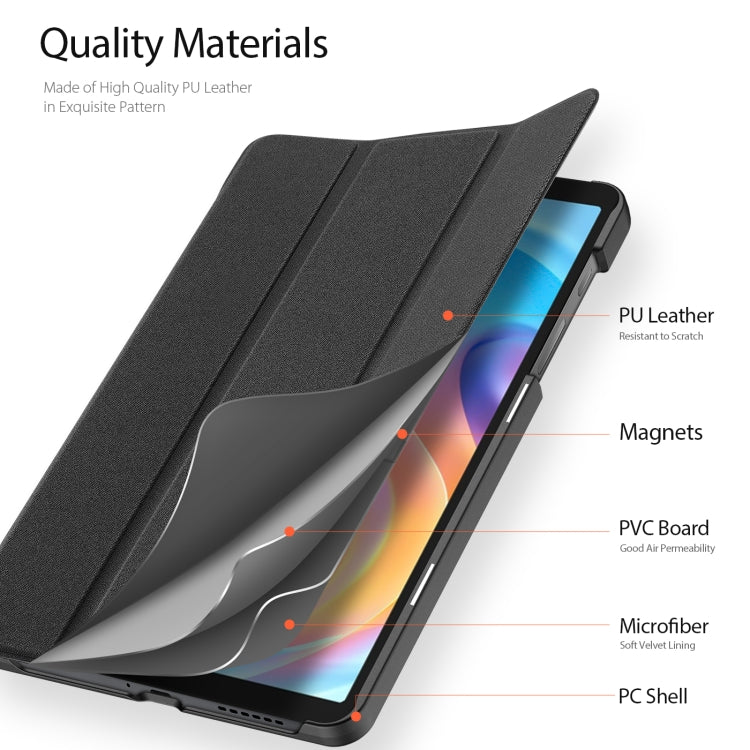 For Realme Pad Mini DUX DUCIS Domo Series Horizontal Flip Magnetic PU Smart Tablet Case(Black)