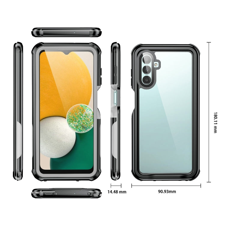 For Samsung Galaxy A13 5G Life Waterproof Dustproof Shockproof Transparent Acrylic Protective Phone Case(Black)