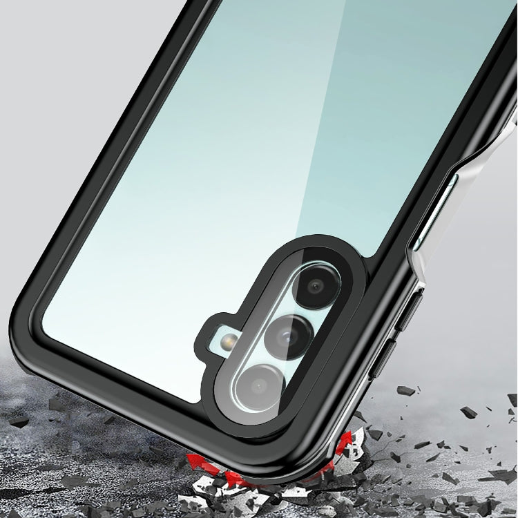 For Samsung Galaxy A13 5G Life Waterproof Dustproof Shockproof Transparent Acrylic Protective Phone Case(Black)