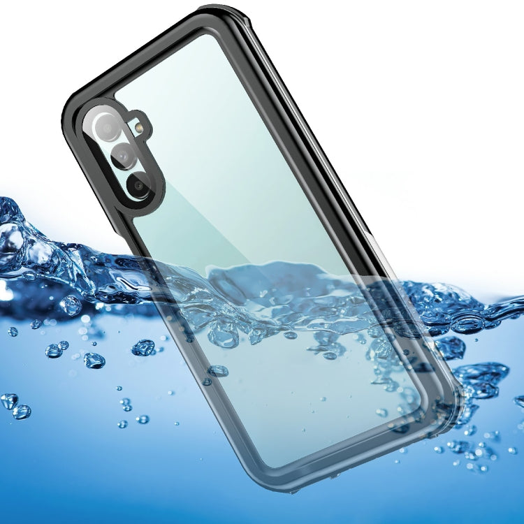 For Samsung Galaxy A13 5G Life Waterproof Dustproof Shockproof Transparent Acrylic Protective Phone Case(Black)