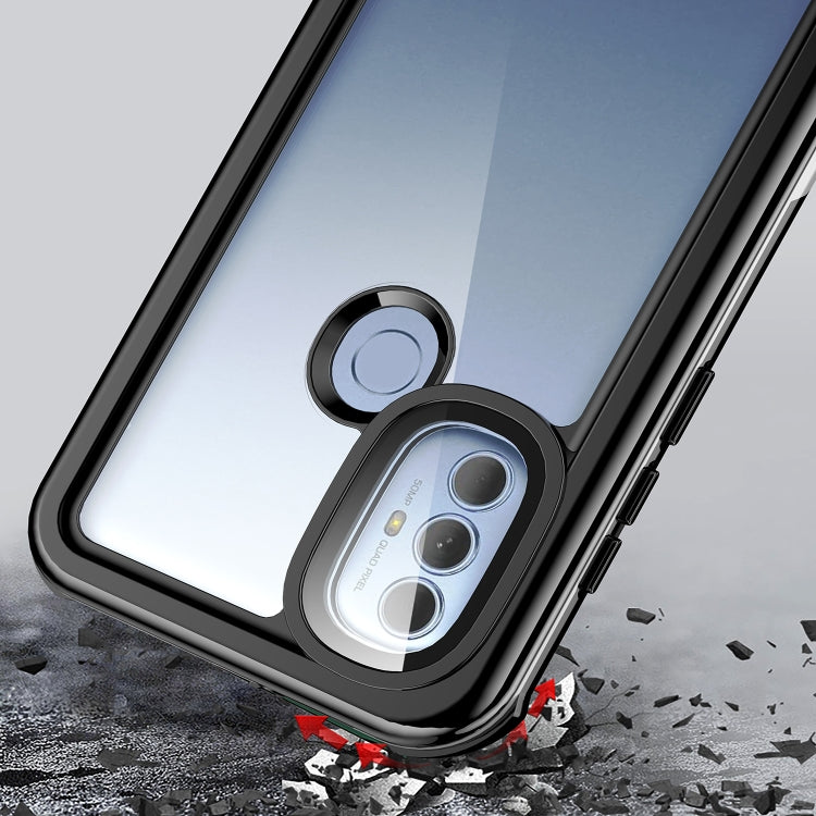 For Motorola Moto G Power 2022 Life Waterproof Dustproof Shockproof Transparent Acrylic Protective Phone Case(Black)