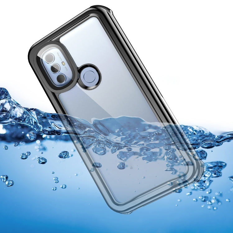 For Motorola Moto G Power 2022 Life Waterproof Dustproof Shockproof Transparent Acrylic Protective Phone Case(Black)