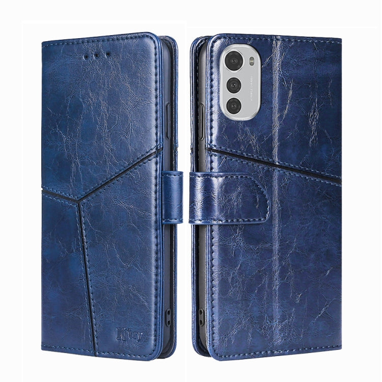 For Motorola Moto E32 4G Geometric Stitching Horizontal Flip Leather Phone Case