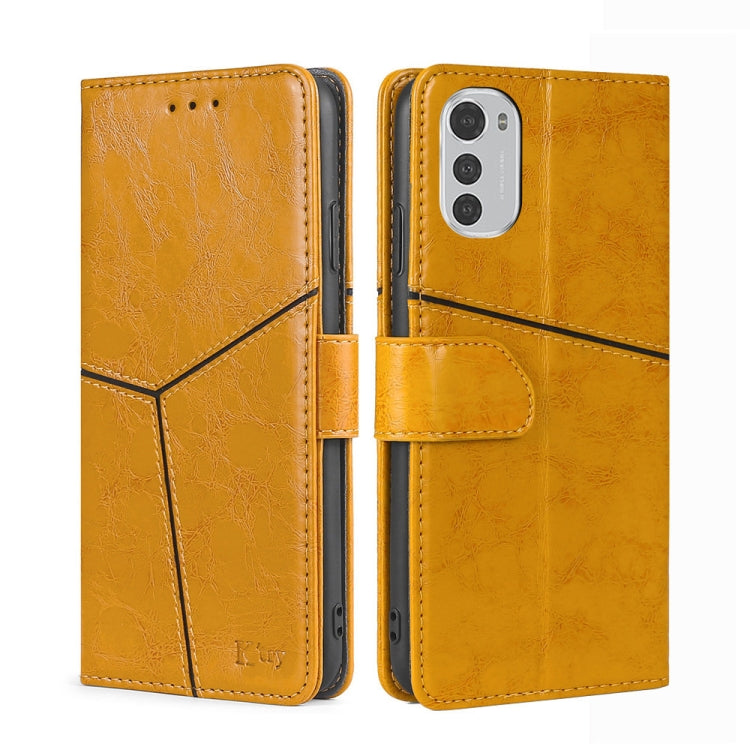 For Motorola Moto E32 4G Geometric Stitching Horizontal Flip Leather Phone Case