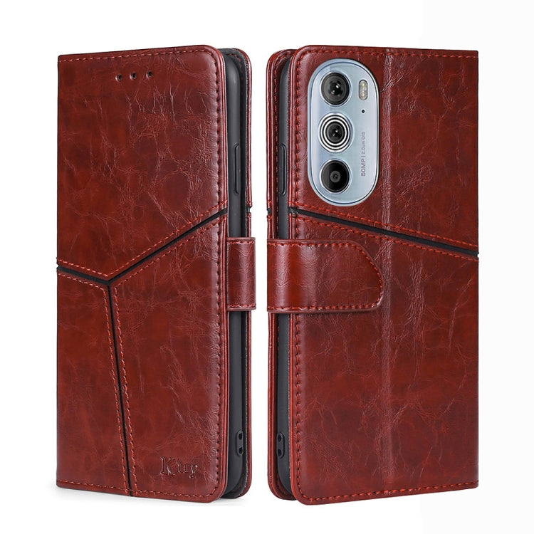 For Motorola Moto Edge+ 2022/Edge 30 Pro Geometric Stitching Horizontal Flip Leather Phone Case